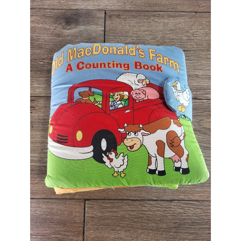 Vintage Soft Play Old MacDonalds Farm Book‎ Cloth Baby Plush Counting Pop up